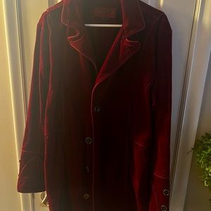 Tripp NYC Victorian Steam Punk Corduroy Coat Red L